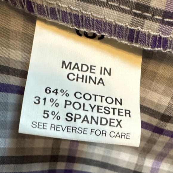 Chaps Boy’s Purple and White Plaid Shirt - Picture 3 of 5